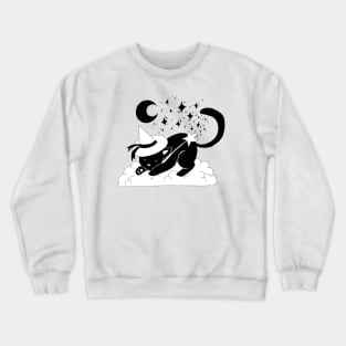 Sleepy Wizard Kitty Crewneck Sweatshirt